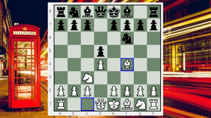 Opening moves of the Jobava London system.